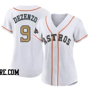 Women's Houston Astros Zach Dezenzo Authentic Gold White 2023 Collection Jersey