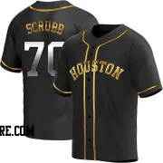 Youth Houston Astros Andre Scrubb Replica Black Golden Alternate Jersey