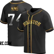 Youth Houston Astros Bryan King Replica Black Golden Alternate Jersey