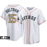 Youth Houston Astros Carlos Beltran Replica Gold White 2023 Collection Jersey