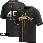 Youth Houston Astros Carlos Lee Replica Black Golden Alternate Jersey