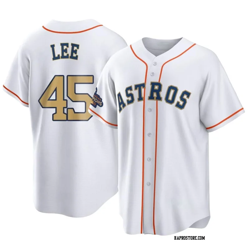 Youth Houston Astros Carlos Lee Replica Gold White 2023 Collection Jersey