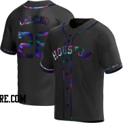 Youth Houston Astros Cesar Cedeno Replica Black Holographic Alternate Jersey