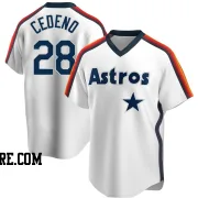 Youth Houston Astros Cesar Cedeno Replica White Home Cooperstown Collection Team Jersey