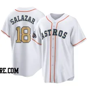 Youth Houston Astros Cesar Salazar Replica Gold White 2023 Collection Jersey