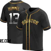 Youth Houston Astros Cooper Hummel Replica Black Golden Alternate Jersey