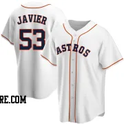 Youth Houston Astros Cristian Javier Replica White Home Jersey