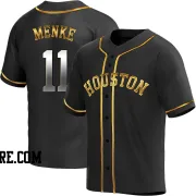 Youth Houston Astros Denis Menke Replica Black Golden Alternate Jersey