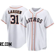 Youth Houston Astros Don Larsen Replica White 2022 World Series Home Jersey