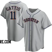 Youth Houston Astros Evan Gattis Replica Gray Road Jersey