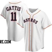 Youth Houston Astros Evan Gattis Replica White Home Jersey