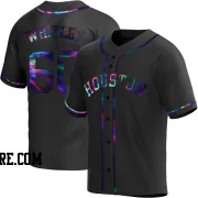 Youth Houston Astros Forrest Whitley Replica Black Holographic Alternate Jersey