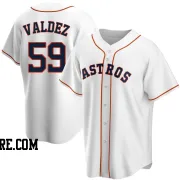 Youth Houston Astros Framber Valdez Replica White Home Jersey