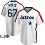 Youth Houston Astros Jairo Solis Replica White Home Cooperstown Collection Team Jersey