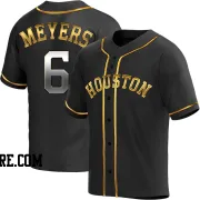 Youth Houston Astros Jake Meyers Replica Black Golden Alternate Jersey