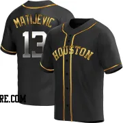 Youth Houston Astros J.J. Matijevic Replica Black Golden Alternate Jersey