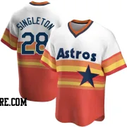 Youth Houston Astros Jon Singleton Replica White Home Cooperstown Collection Jersey