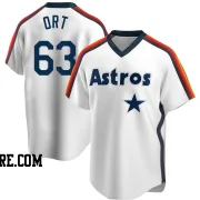 Youth Houston Astros Kaleb Ort Replica White Home Cooperstown Collection Team Jersey