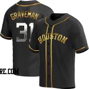 Youth Houston Astros Kendall Graveman Replica Black Golden Alternate Jersey