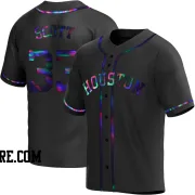 Youth Houston Astros Mike Scott Replica Black Holographic Alternate Jersey