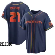 Youth Houston Astros Nolan Devos Replica Navy 2022 City Connect Jersey