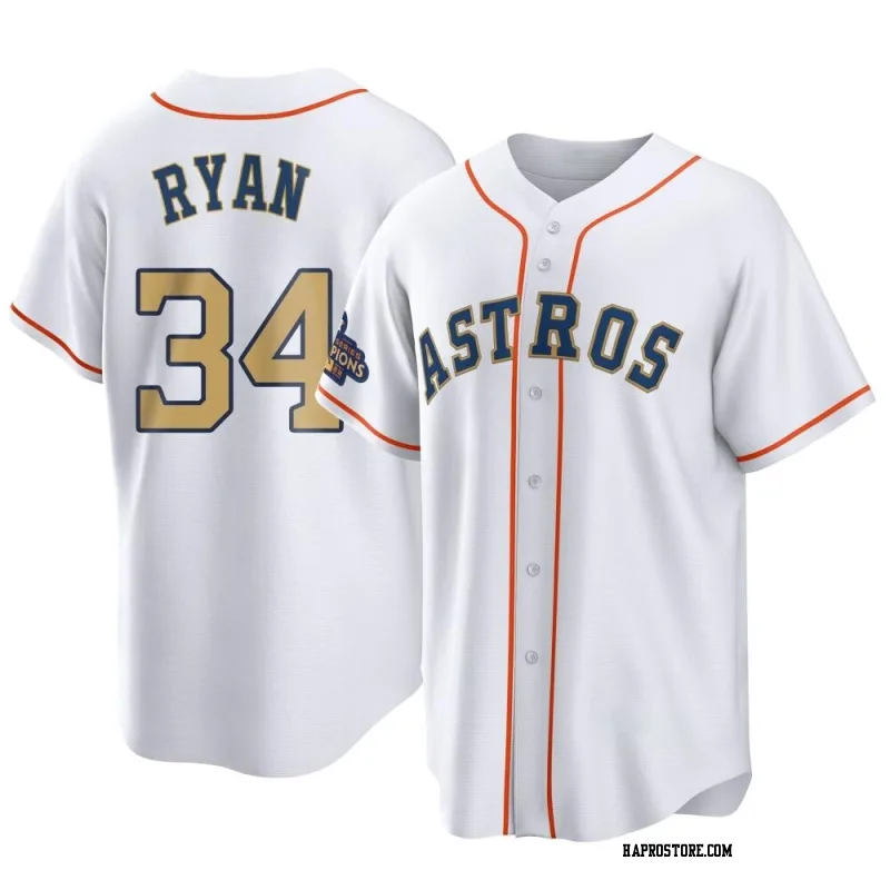 Youth Houston Astros Nolan Ryan Replica Gold White 2023 Collection Jersey