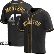 Youth Houston Astros Rafael Montero Replica Black Golden Alternate Jersey