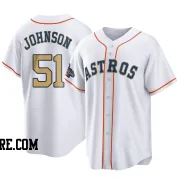 Youth Houston Astros Randy Johnson Replica Gold White 2023 Collection Jersey