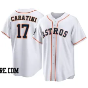 Youth Houston Astros Victor Caratini Replica White 2022 World Series Home Jersey